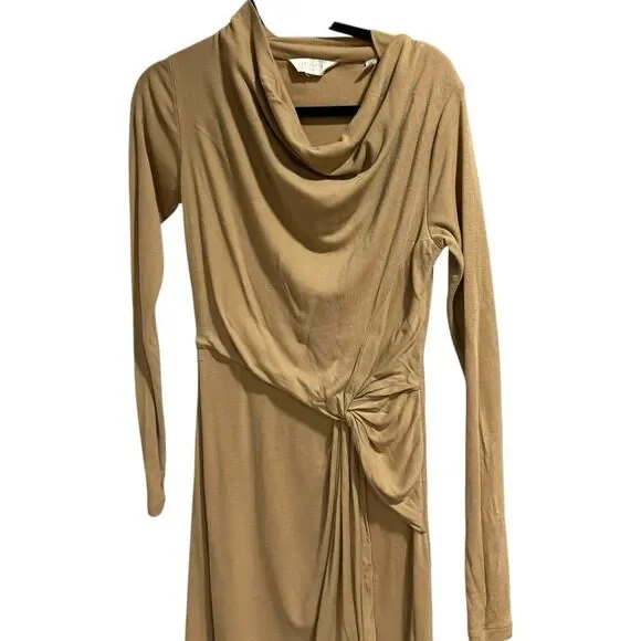 Revolve Ted Baker Neyda Camel Wrap Jersey Tan Long Sleeve dress Revolve Ted Baker Neyda Camel Wrap Jersey Tan Long Sleeve dress